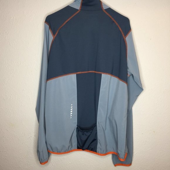 Columbia men's M omni-wick omni-shade long sleeved jacket in blue/orange. - Picture 2 of 11